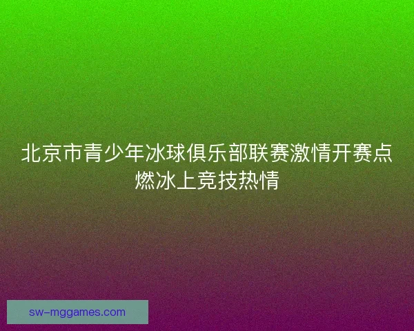北京市青少年冰球俱乐部联赛激情开赛点燃冰上竞技热情 北京市青少年冰球俱乐部联赛激情开赛点燃冰上竞技热情